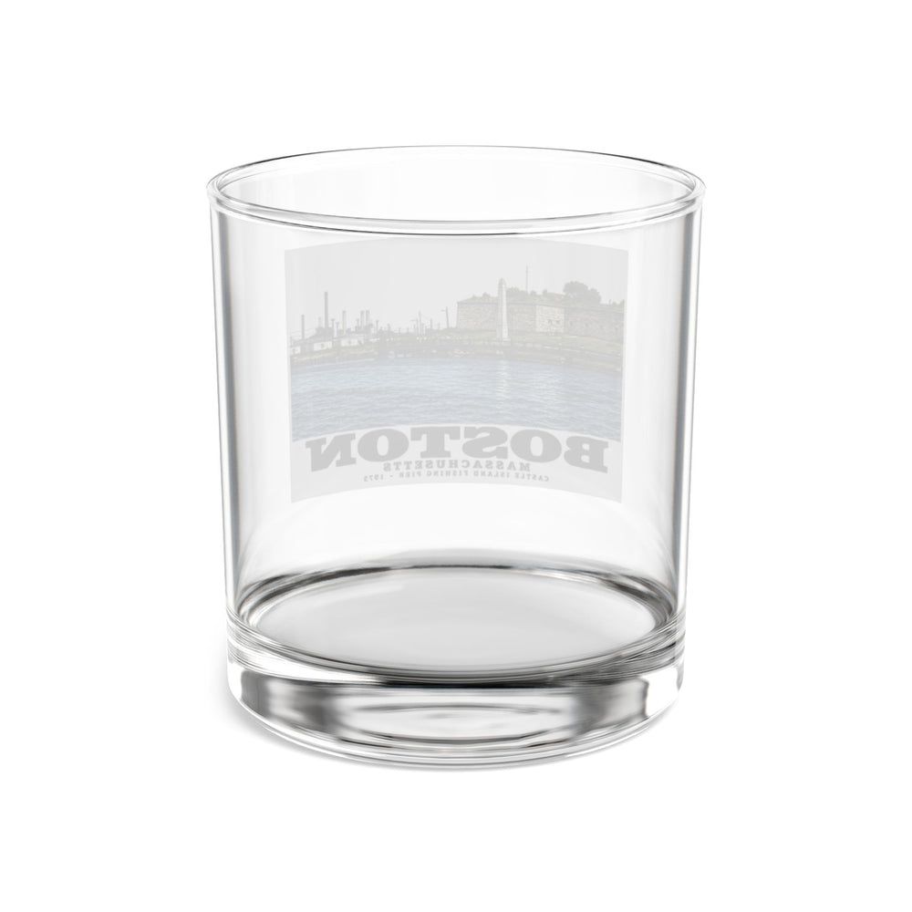 Castle Island, includes Fishing Pier 10 oz Rocks Glass - Boston Harbor