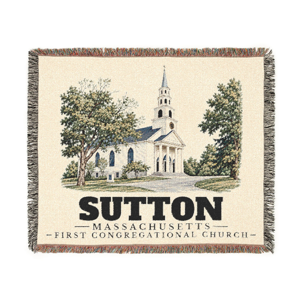 First Congregational Church — Sutton, Massachusetts woven blanket, product view 1