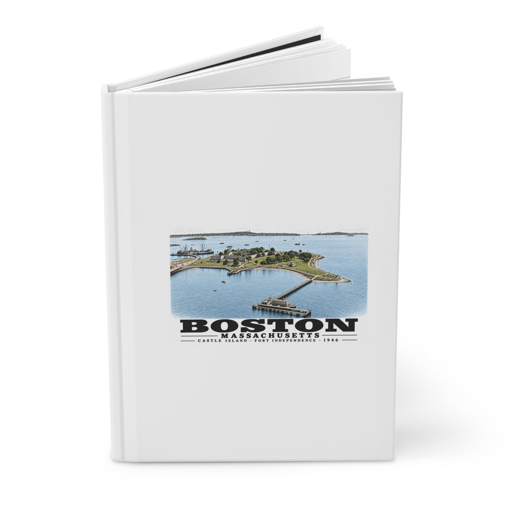 Castle Island, Boston Matte Hardcover Journal - Boston Harbor