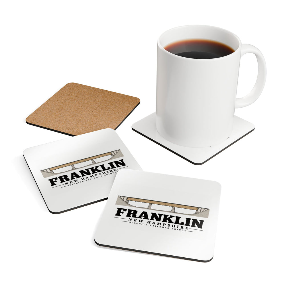 Franklin Sulphite Railroad Bridge measured drawing Cork Back Coaster Set - Merrimack Valley Goods