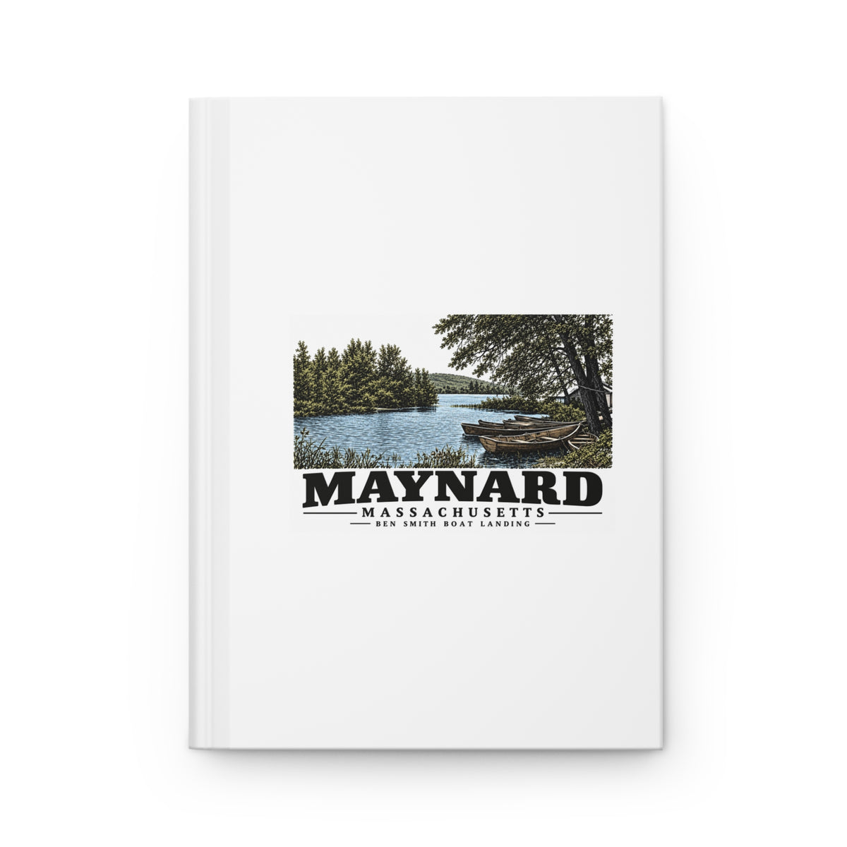 Illustrated Ben Smith Boat Landing in Maynard on matte hardcover journal