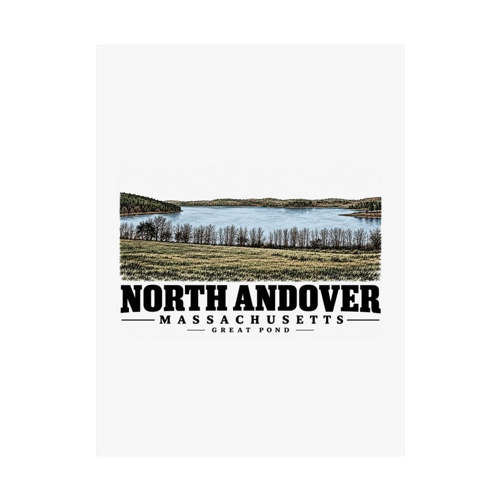 18 x 24 unclipped front of Great Pond matte poster, North Andover, Massachusetts.