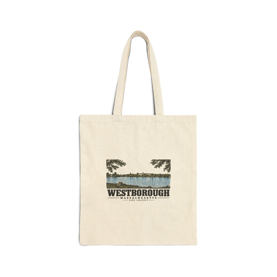 Lake Chauncy Natural + Black Heavy Canvas Tote - Assabet Valley Goods