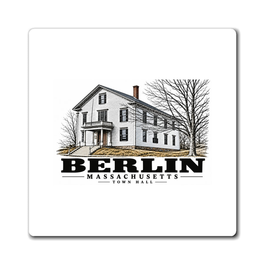 Illustrated Town Hall in Berlin on square magnet