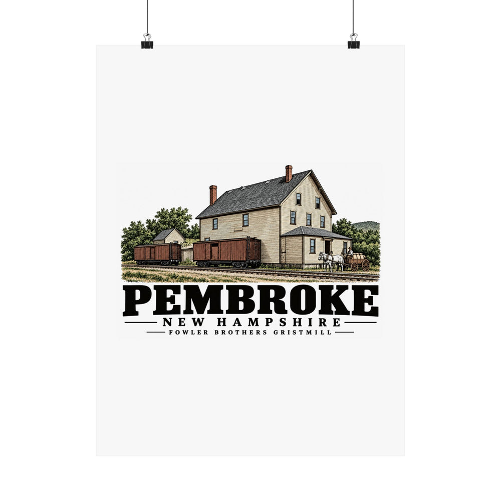 18 x 24 front of Fowler Brothers Gristmill matte poster, Pembroke, New Hampshire.