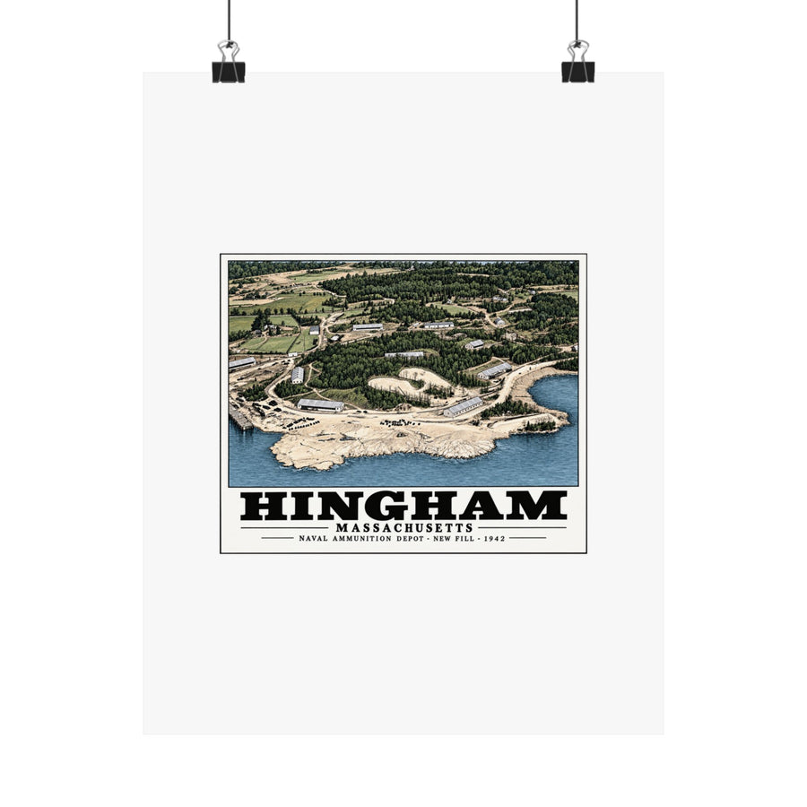 Construction progress New fill USNAD, Hingham, MA Matte Heritage Poster — 11 × 14 and 18 × 24 in - Boston Harbor
