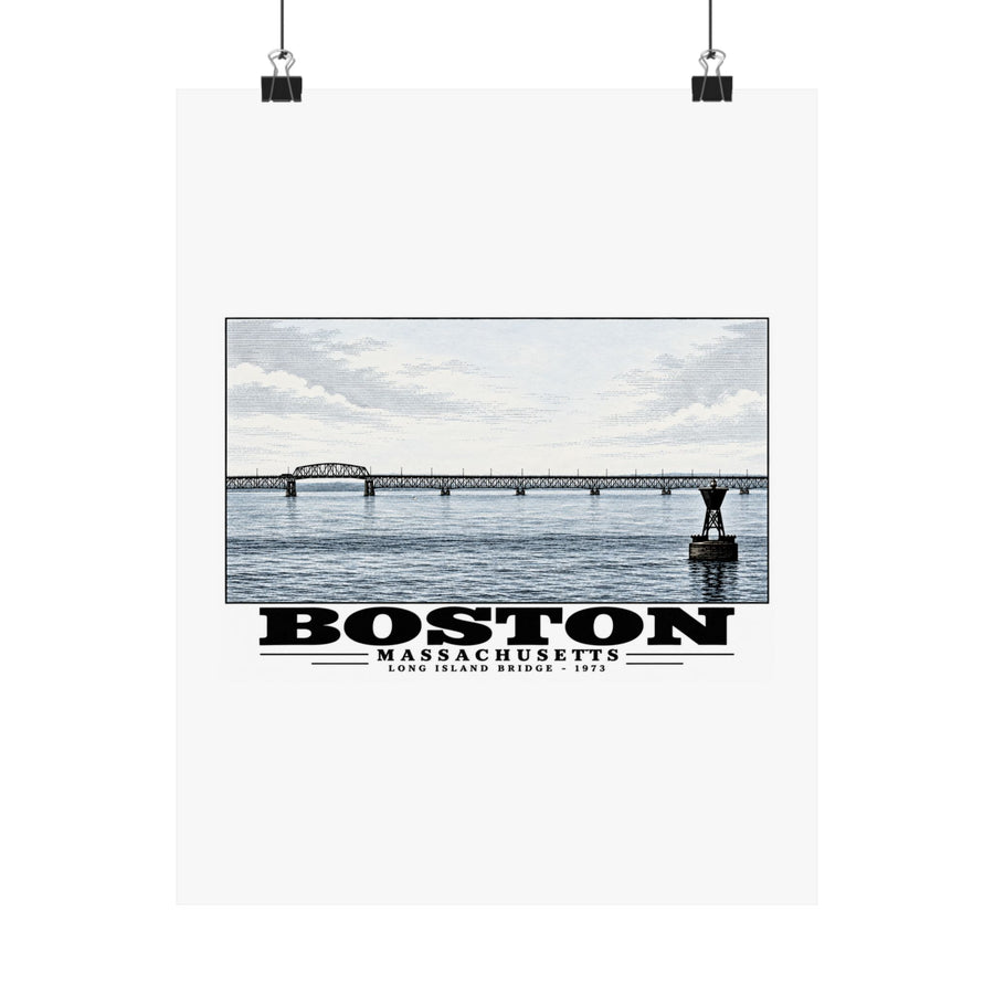 Long Island Matte Heritage Poster — 11 × 14 and 18 × 24 in - Boston Harbor