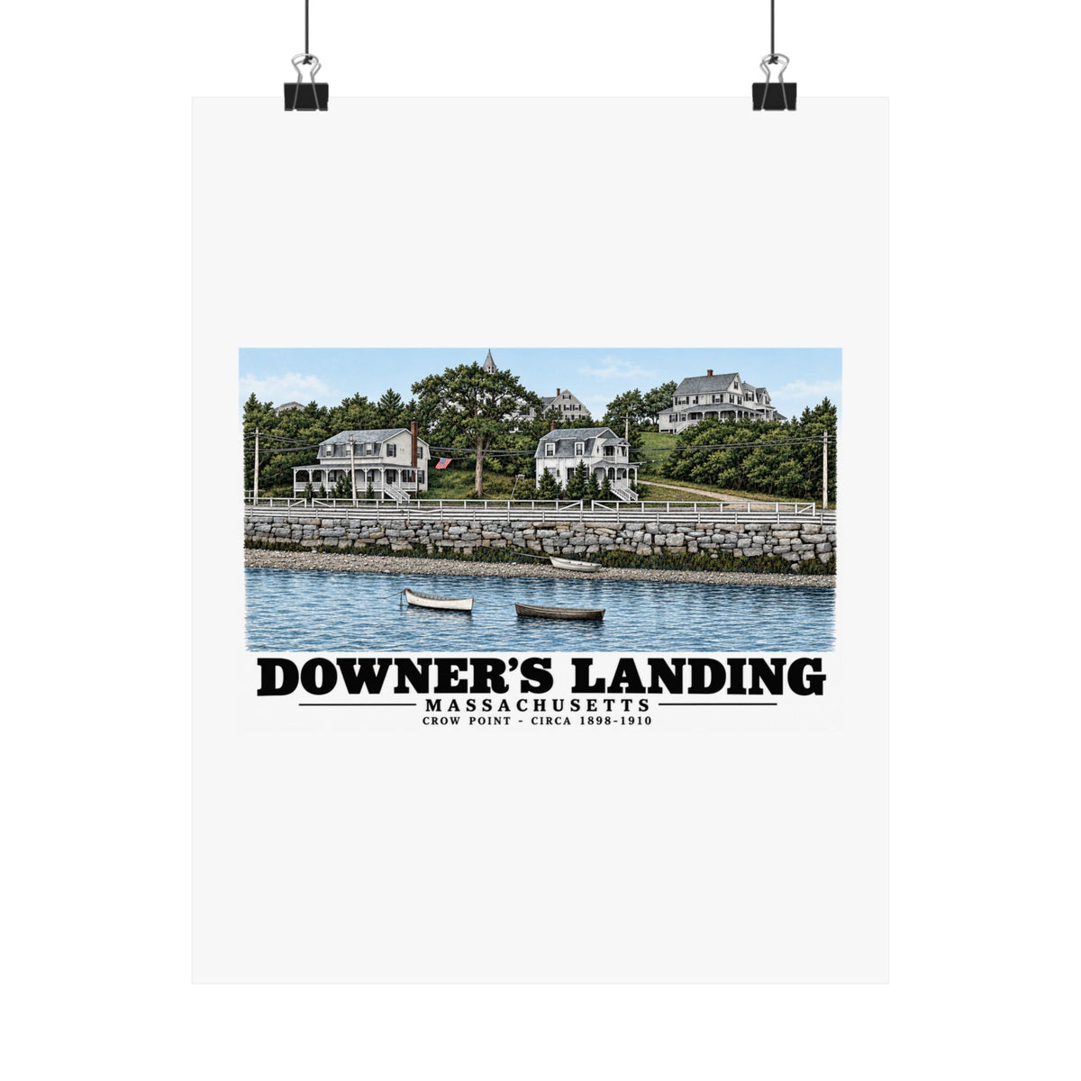 Downer's Landing, Mass. Matte Heritage Poster — 11 × 14 and 18 × 24 in - Boston Harbor