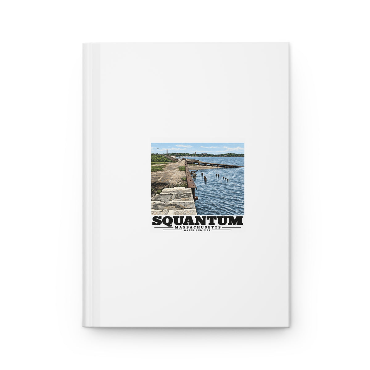 Water and pier Matte Hardcover Journal - Boston Harbor