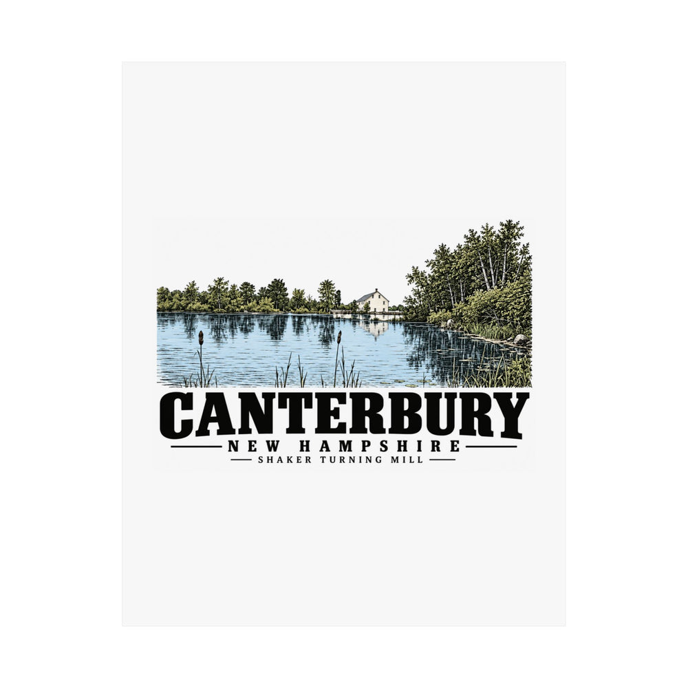 11 x 14 unclipped front of Shaker Turning Mill matte poster, Canterbury, New Hampshire.