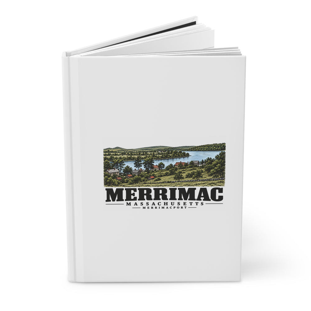 Merrimac Merrimack River west from Noyes Hill, Merrimacport Matte Hardcover Journal - Merrimack Valley Goods