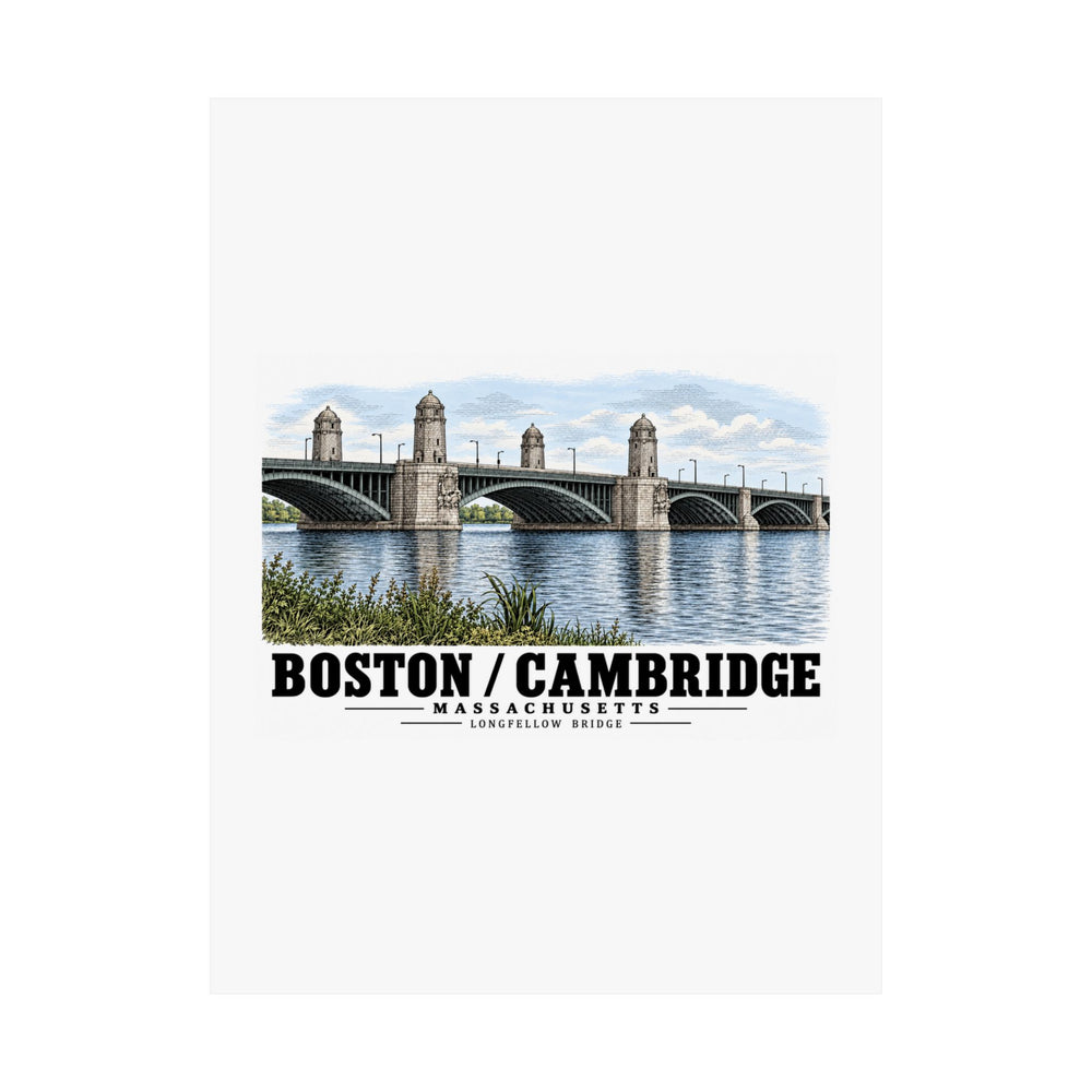2.  View of the central span of the bridge showing the four towers marking the harbor entrance - Longfellow Bridge, Spanning Charles River at Main Street, Boston, Suffolk County, MA Matte Heritage...