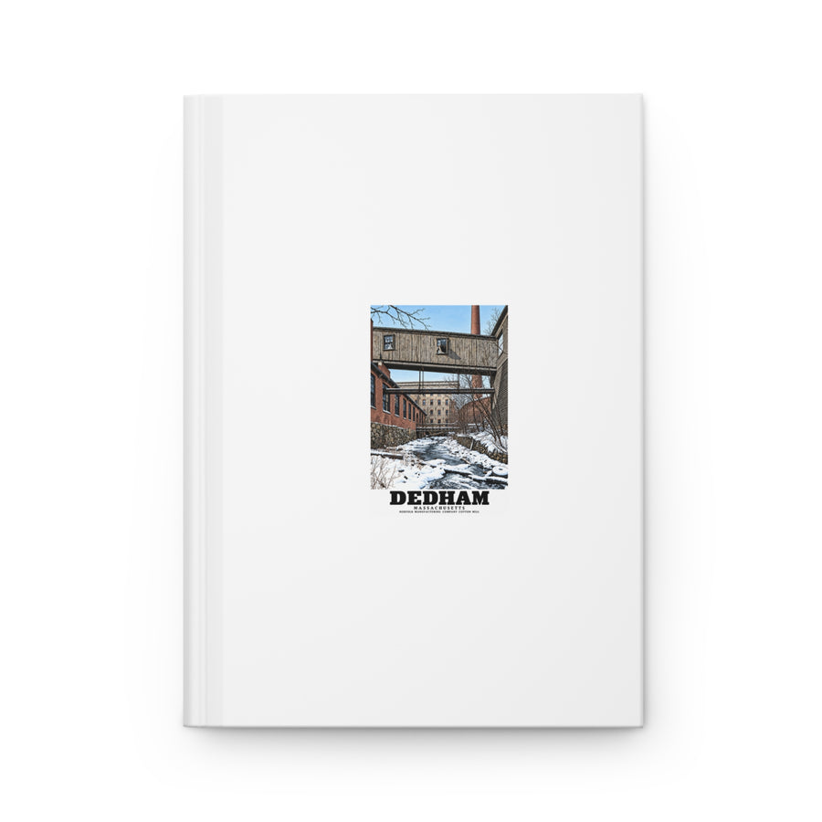 Illustrated Norfolk Manufacturing Company Cotton Mill in Dedham on matte hardcover journal