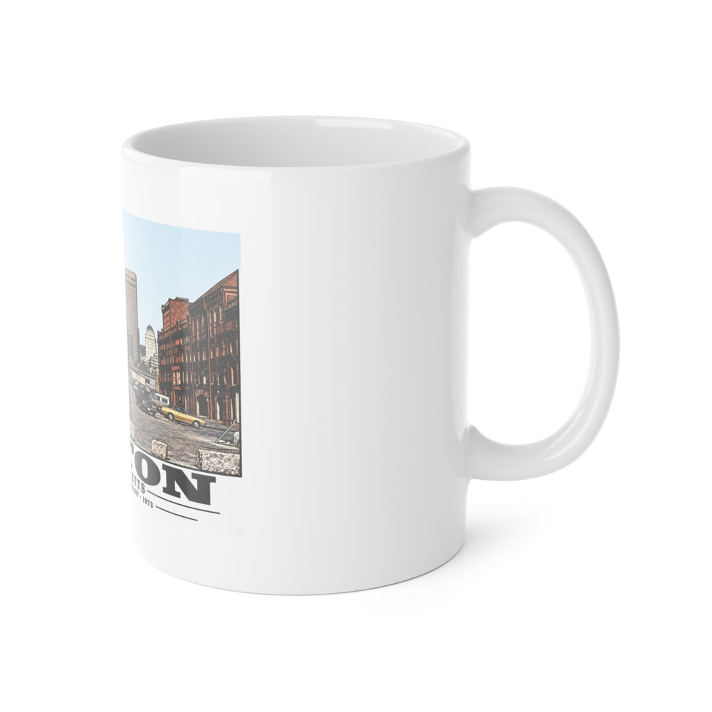 From end of Long Wharf 11 oz White Ceramic Mug - Boston Harbor
