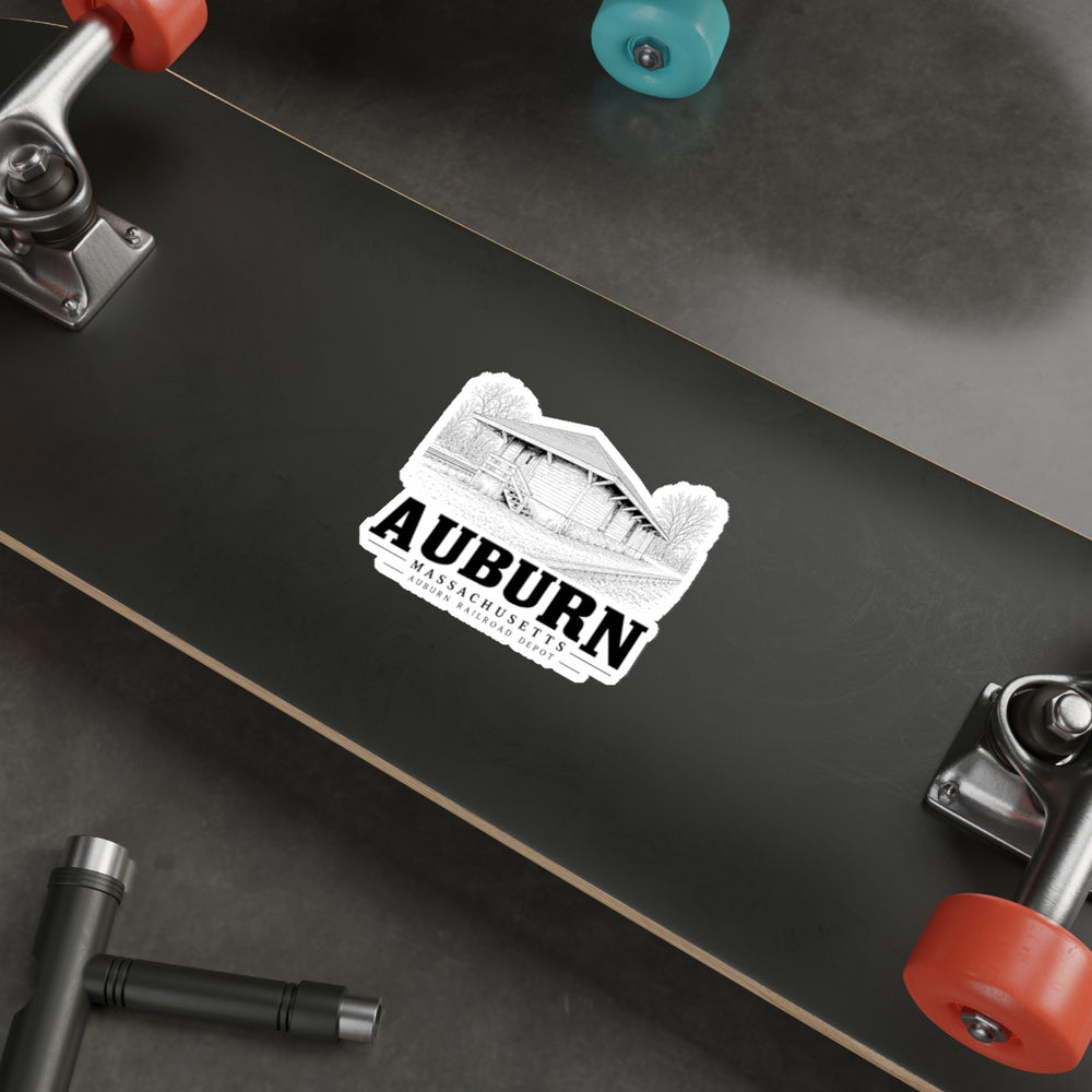 Auburn Railroad Depot 4 in Die-Cut Sticker in White — context-2 view
