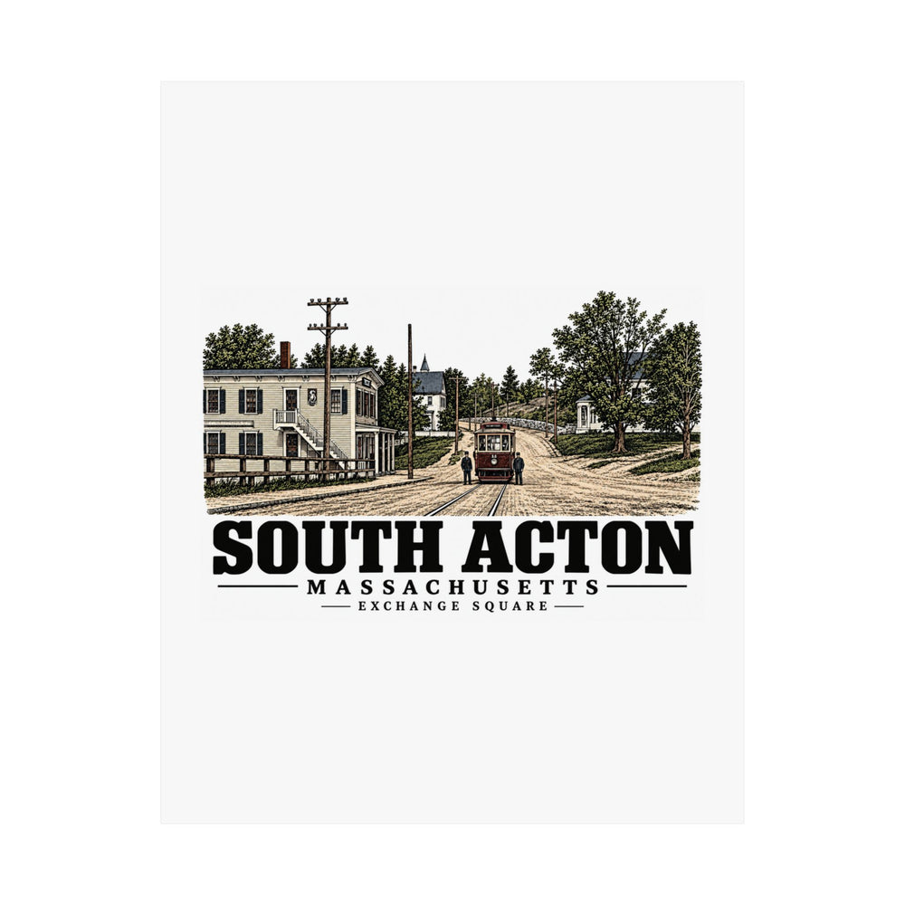 Illustrated Exchange Square in South Acton on unframed matte poster