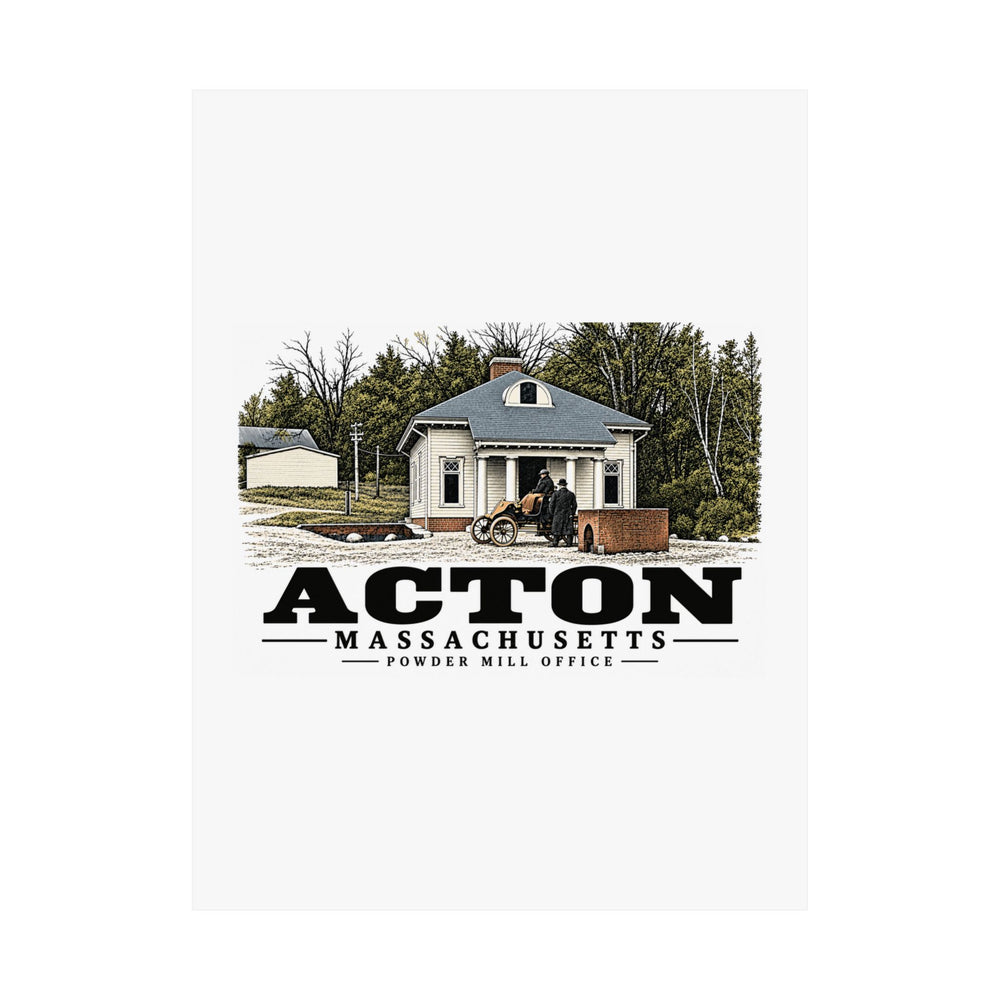Illustrated Powder Mill Office in Acton on unframed matte poster