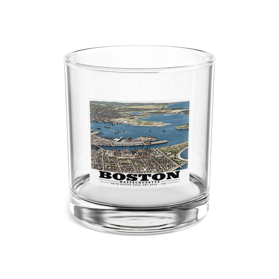 Navy Yard Annex, So. Boston, MA from South, 3000 feet 10 oz Rocks Glass - Boston Harbor
