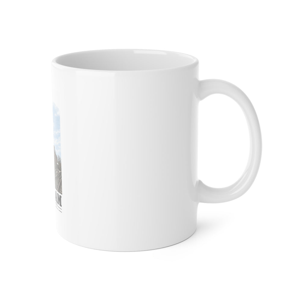 Illustrated Boston Manufacturing Company in Waltham on ceramic mug