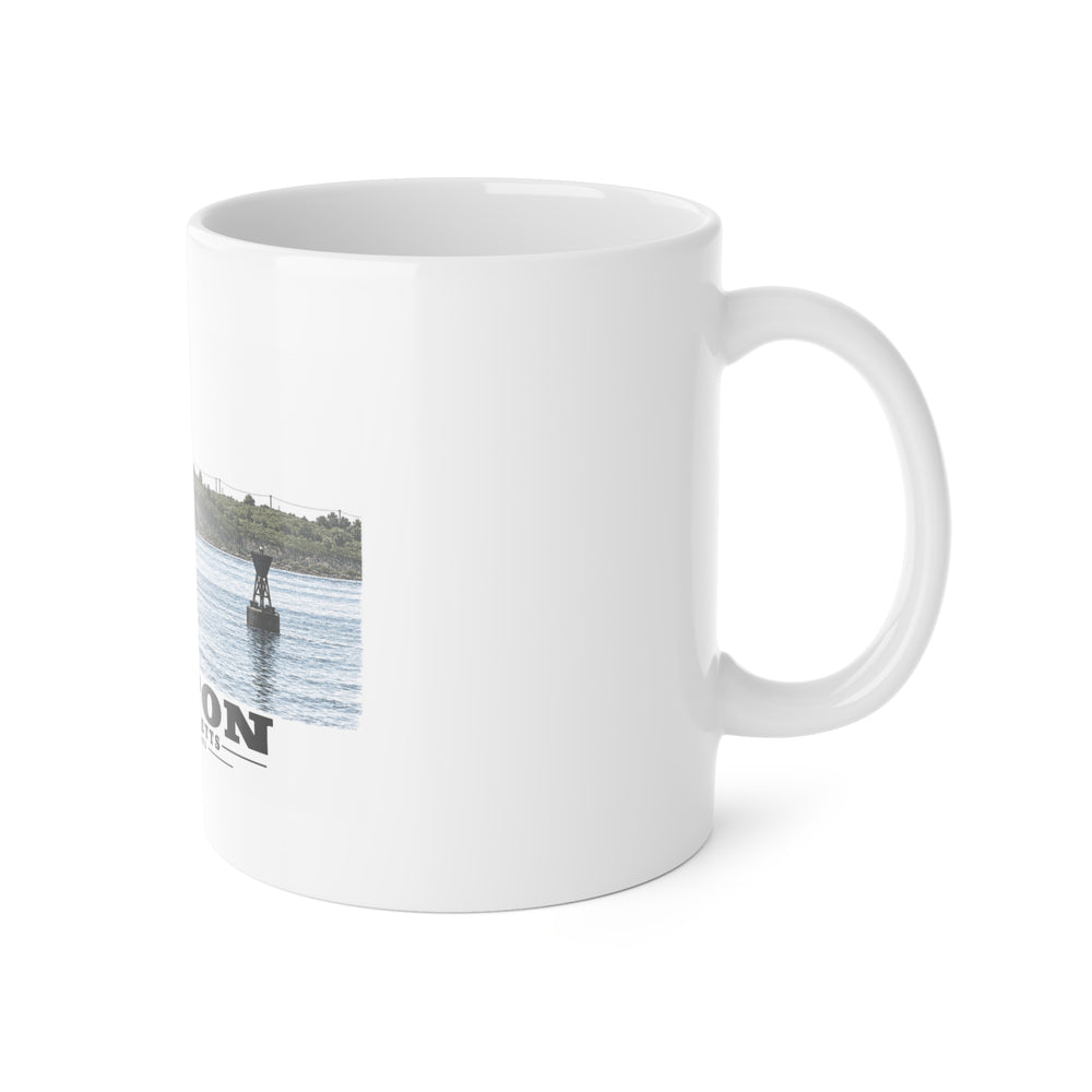 Long Island 11 oz White Ceramic Mug - Boston Harbor