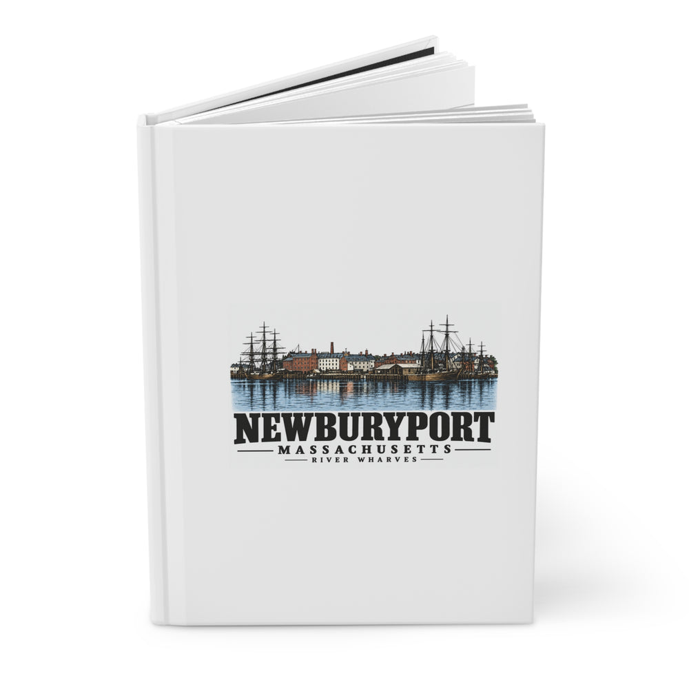 Newburyport River wharves and sailing vessels, 1864 Matte Hardcover Journal - Merrimack Valley Goods