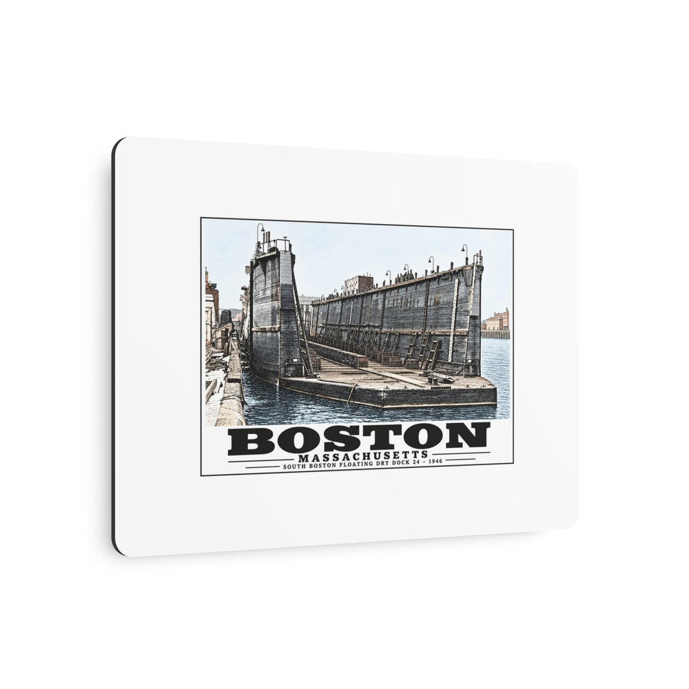 Floating dry dock #24 US Naval Dry Dock, South Boston 7 × 5 in Horizontal Metal Wall Art - Boston Harbor