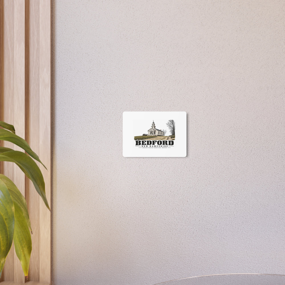 Bedford Presbyterian Meeting-House 7 x 5 in Horizontal Metal Wall Art - Merrimack Valley Goods