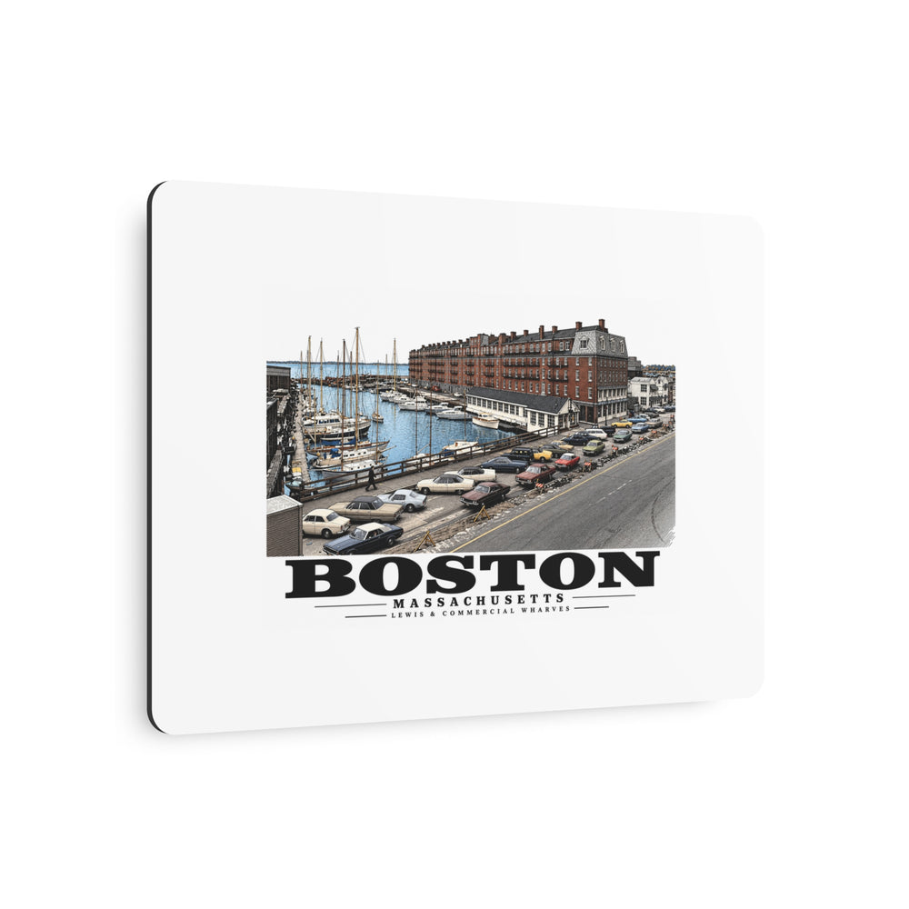 Marina between Lewis and Commercial Wharf 7 × 5 in Horizontal Metal Wall Art - Boston Harbor