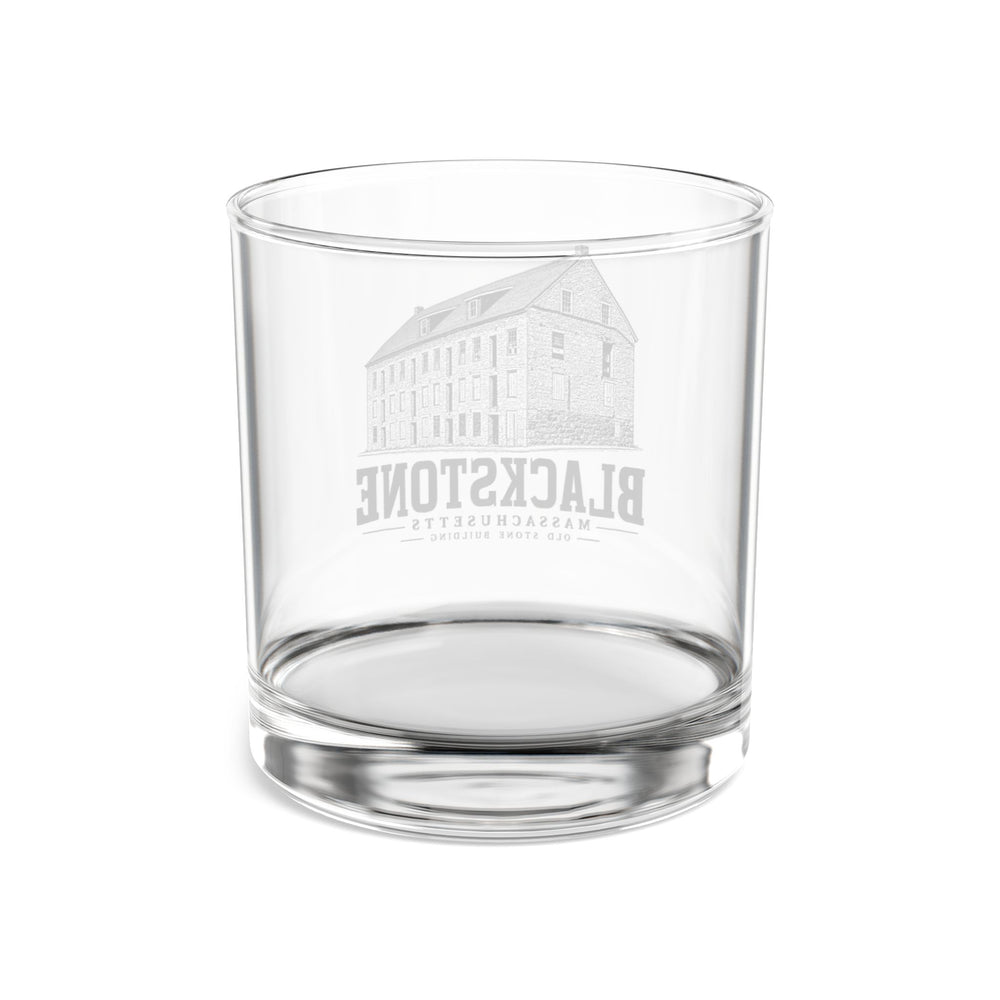 Blackstone Old Stone Building 10 oz Rocks Glass in Clear — back view