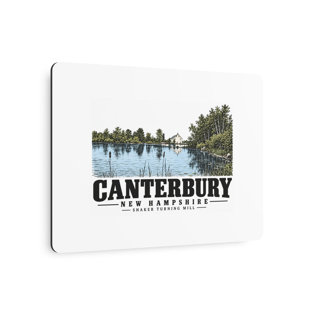 Canterbury Shaker turning mill and pond 7 x 5 in Horizontal Metal Wall Art - Merrimack Valley Goods