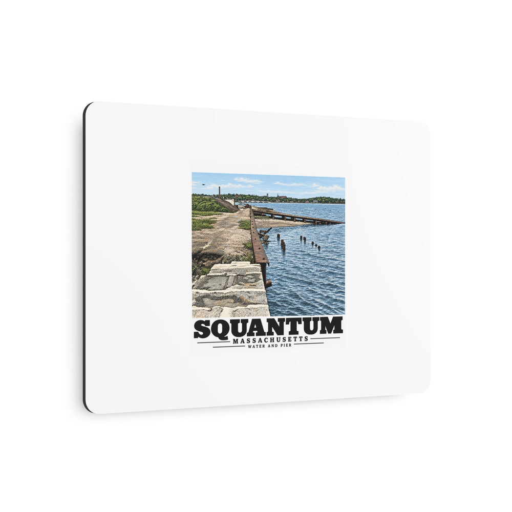 Water and pier 7 × 5 in Horizontal Metal Wall Art - Boston Harbor