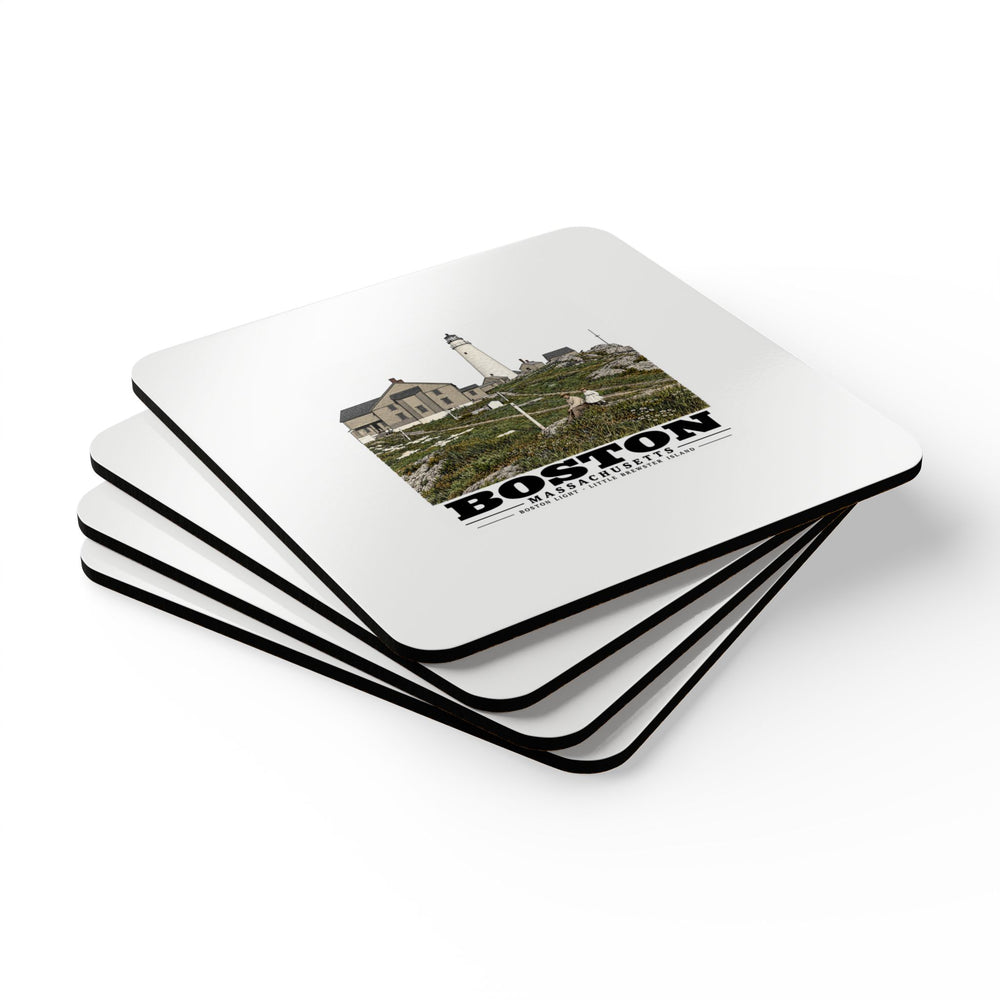 Boston Lower Light and Little Brewster, East Cork Back Coaster Set - Boston Harbor