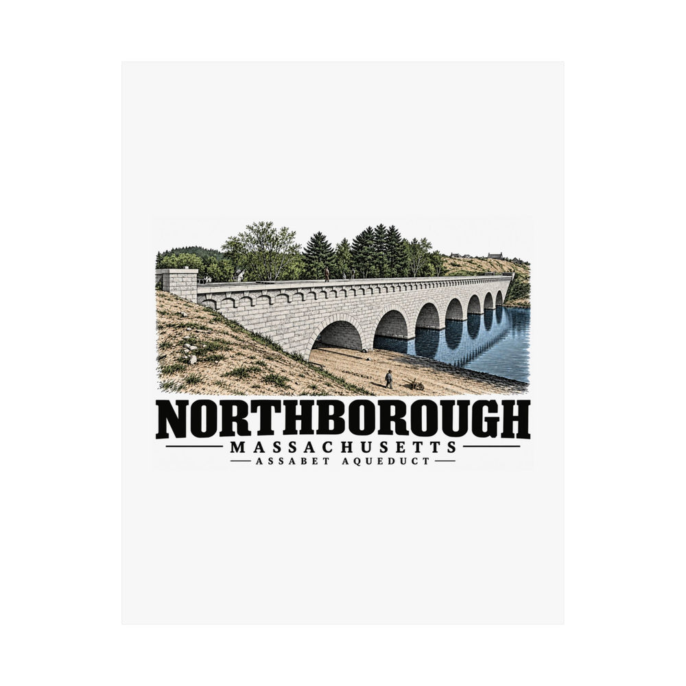 Illustrated Assabet Aqueduct in Northborough on unframed matte poster