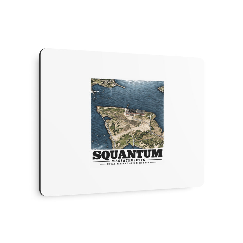 NRAB Squantum Boston, MA landing field and buildings looking north into Dorchester Bay 7 × 5 in Horizontal Metal Wall Art - Boston Harbor