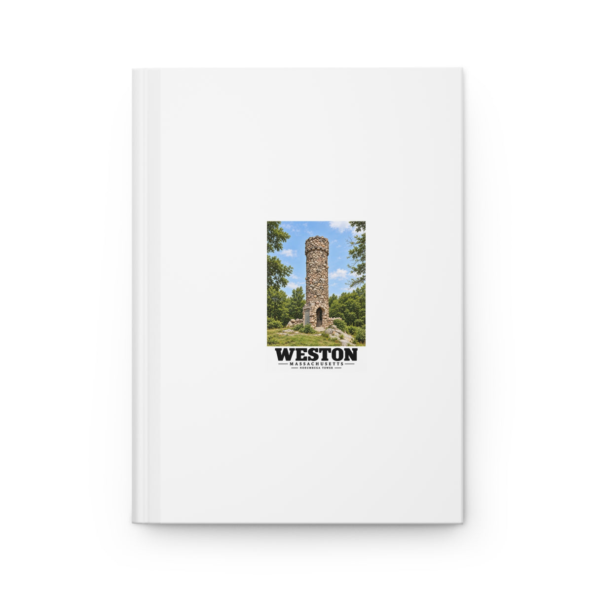 Illustrated Norumbega Tower in Weston on matte hardcover journal