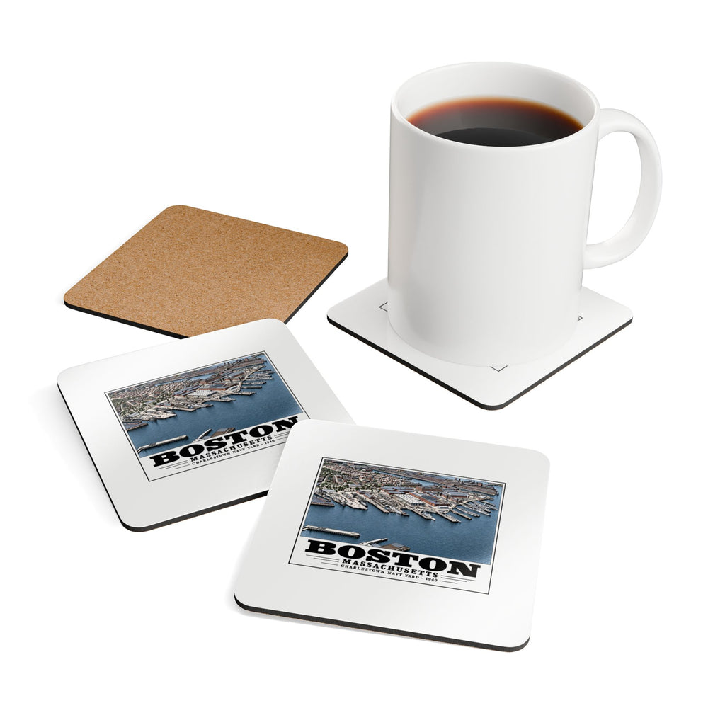 Illustrated Charlestown Navy Yard, June 1940 in Charlestown on corkwood coaster set