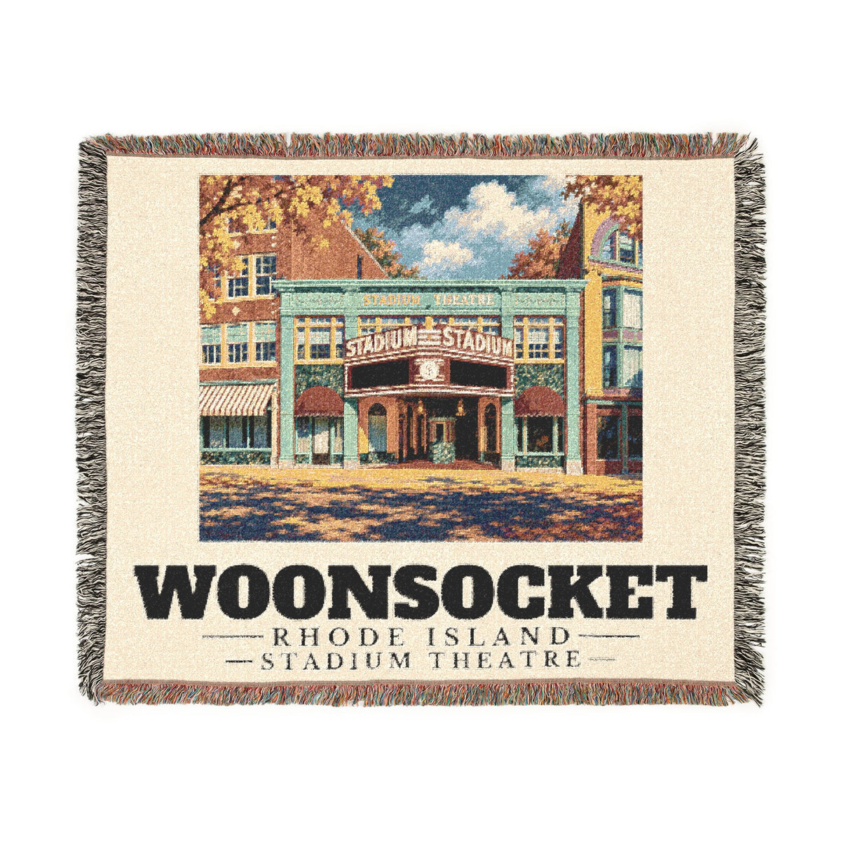 Stadium Theatre — Woonsocket, Rhode Island Woven Blanket