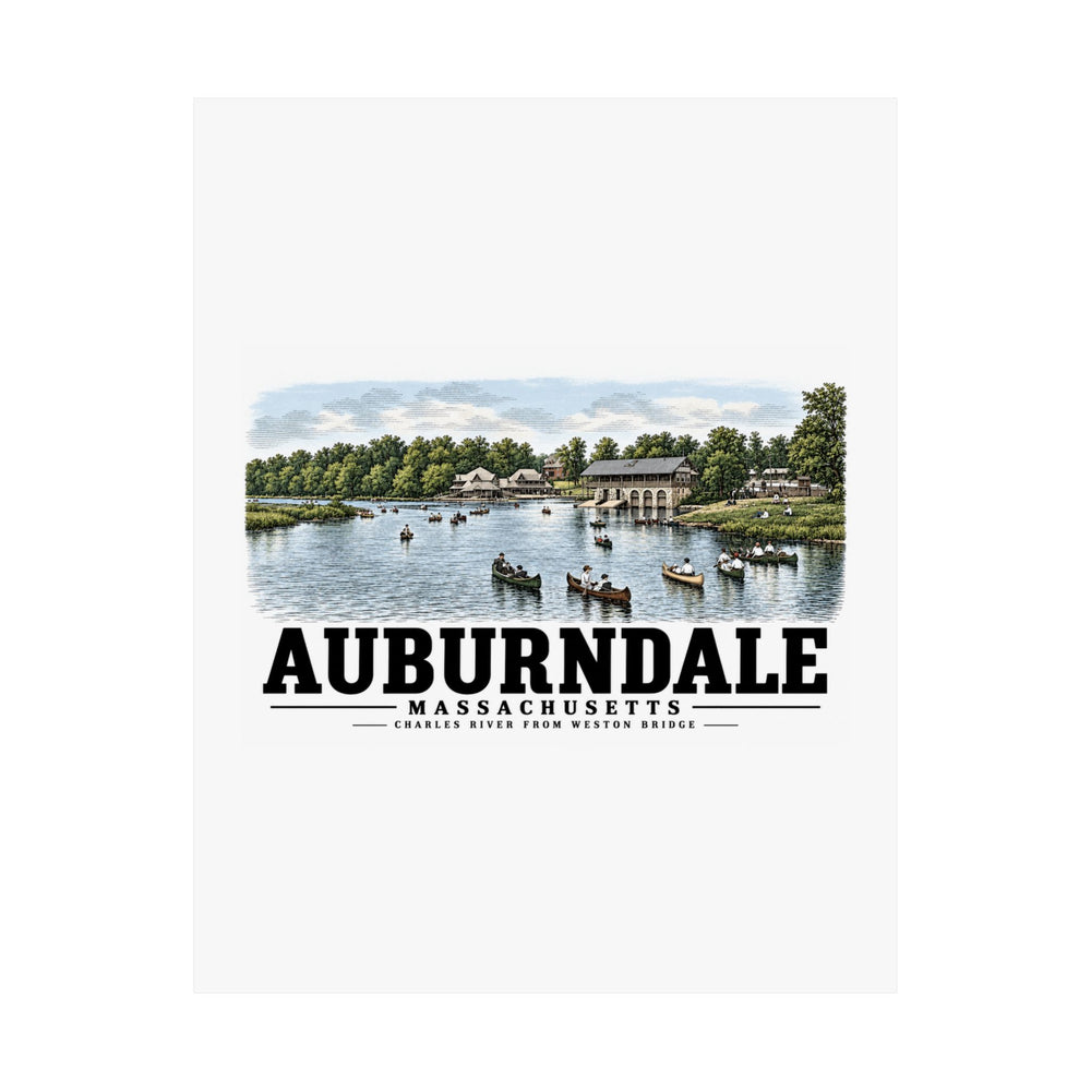 The Charles River from Weston Bridge, Auburndale, Mass. Matte Heritage Poster — 11 × 14 and 18 × 24 in - Charles River