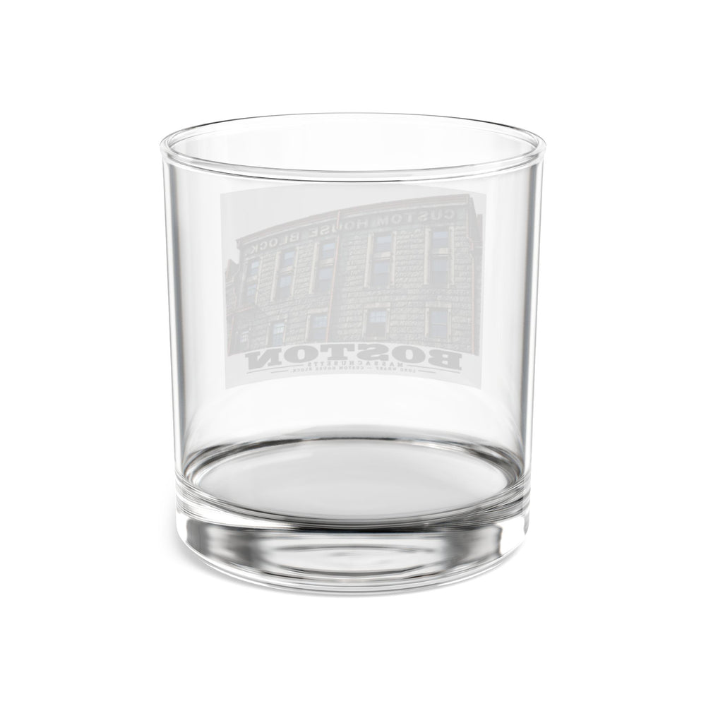 Long Wharf Custom House Block 10 oz Rocks Glass - Boston Harbor