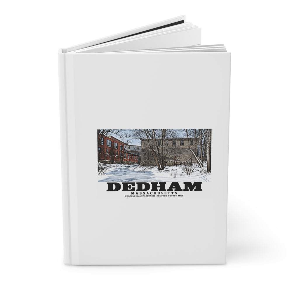 Illustrated Norfolk Manufacturing Company Cotton Mill in Dedham on matte hardcover journal