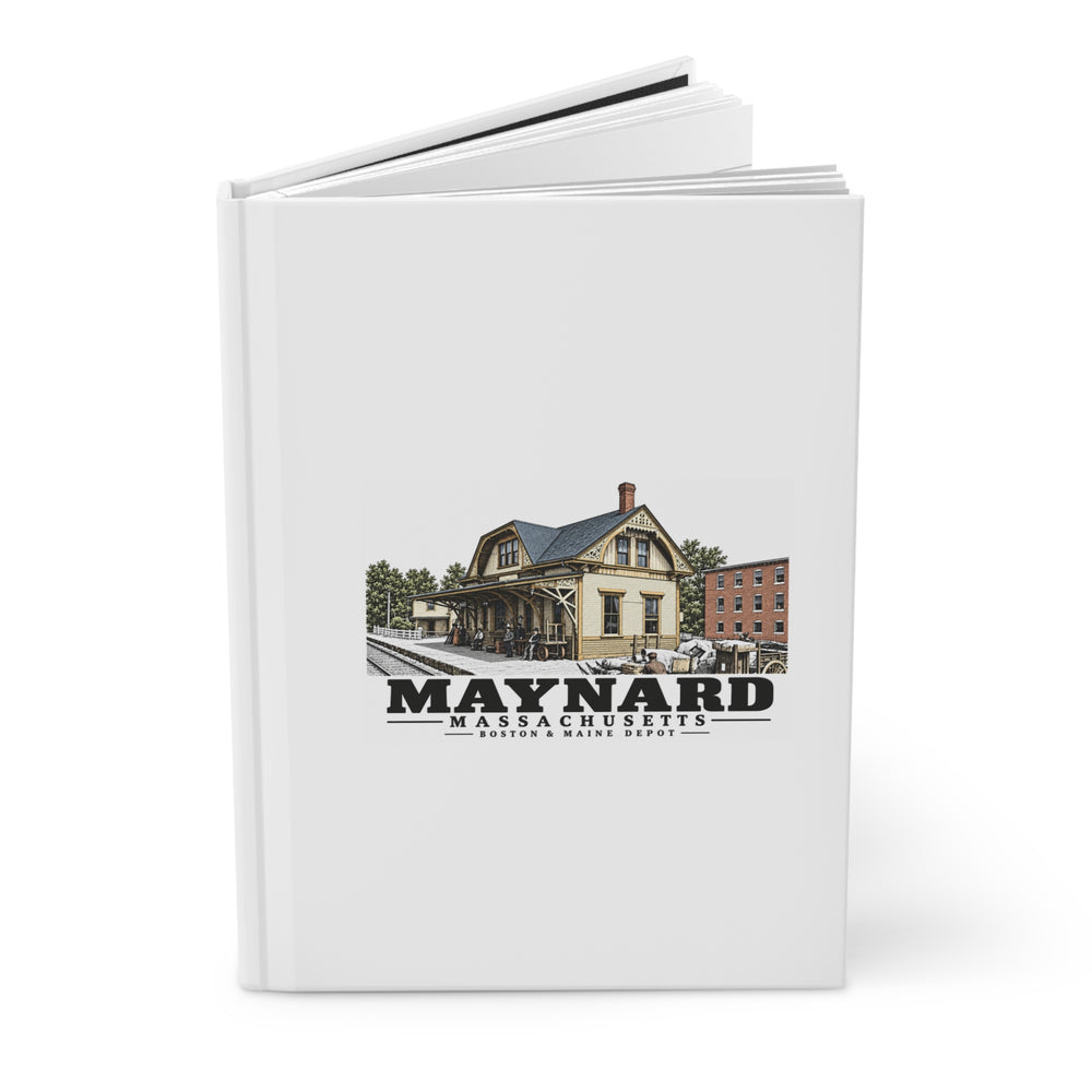 Illustrated Boston & Maine Depot in Maynard on matte hardcover journal