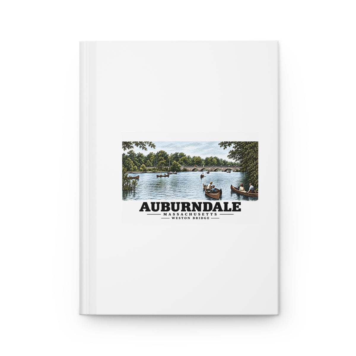 Weston Bridge, Auburndale, Mass. Matte Hardcover Journal - Charles River