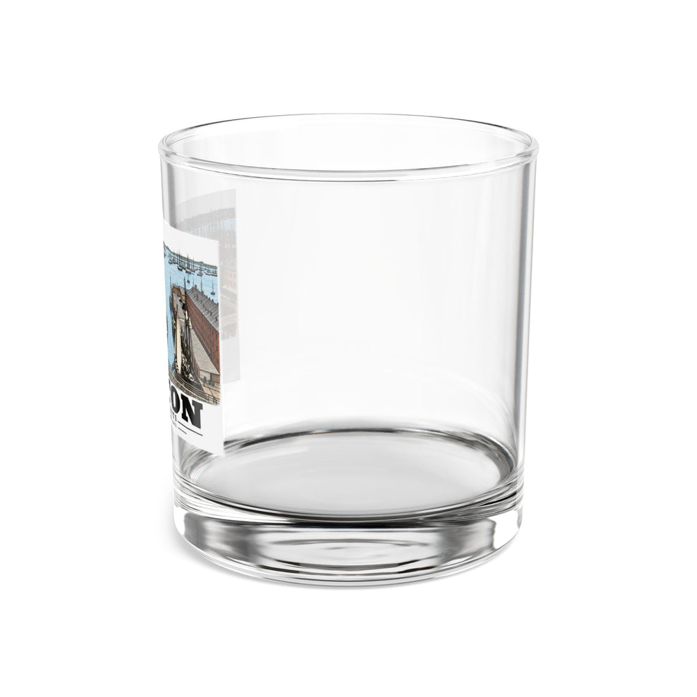 Long Wharf, from State St. block 10 oz Rocks Glass - Boston Harbor