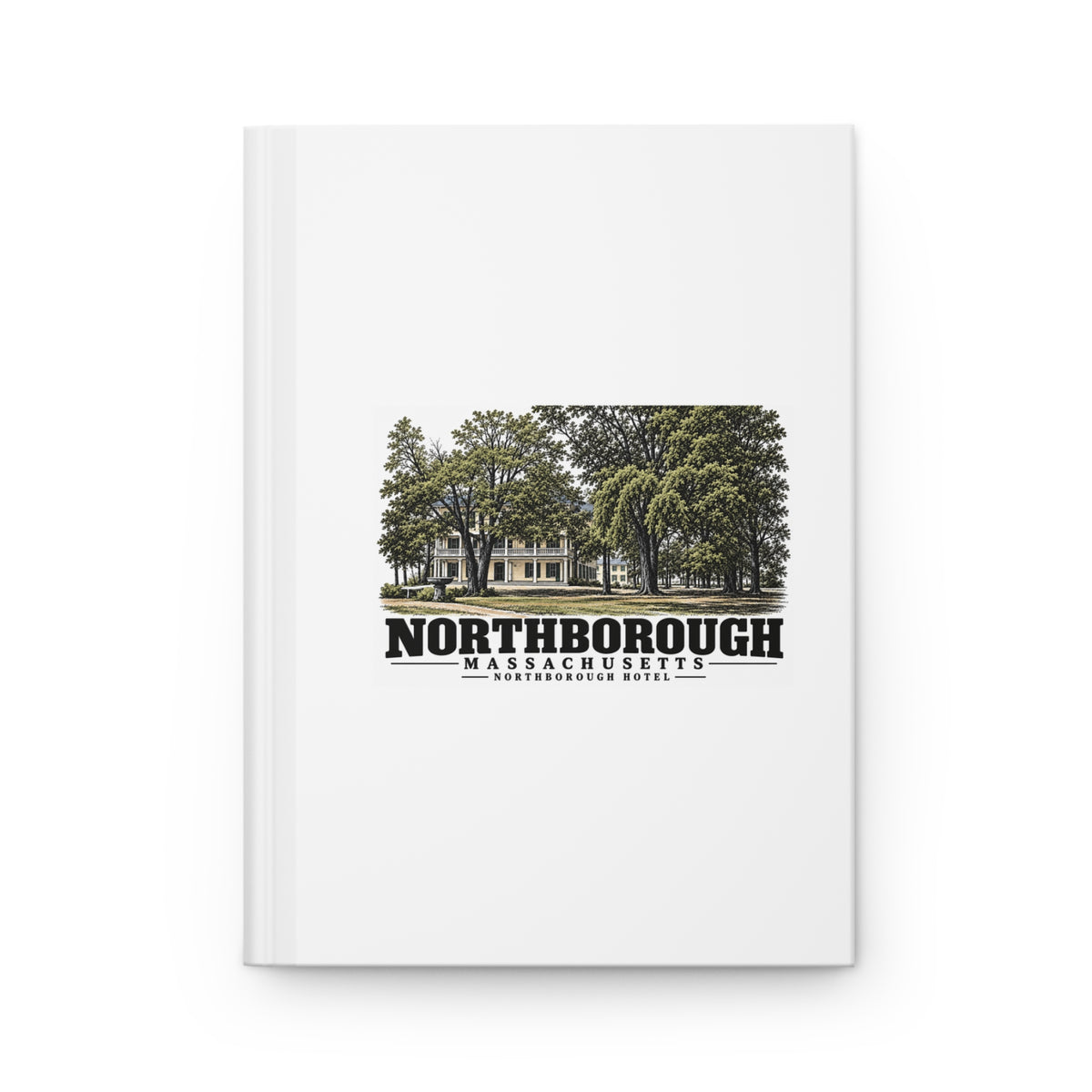 Illustrated Northborough Hotel in Northborough on matte hardcover journal