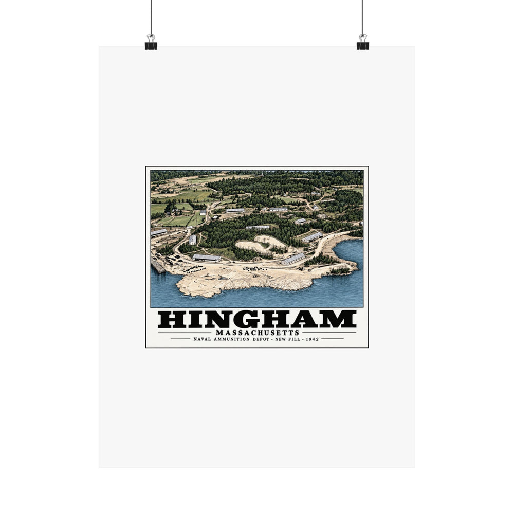 Construction progress New fill USNAD, Hingham, MA Matte Heritage Poster — 11 × 14 and 18 × 24 in - Boston Harbor