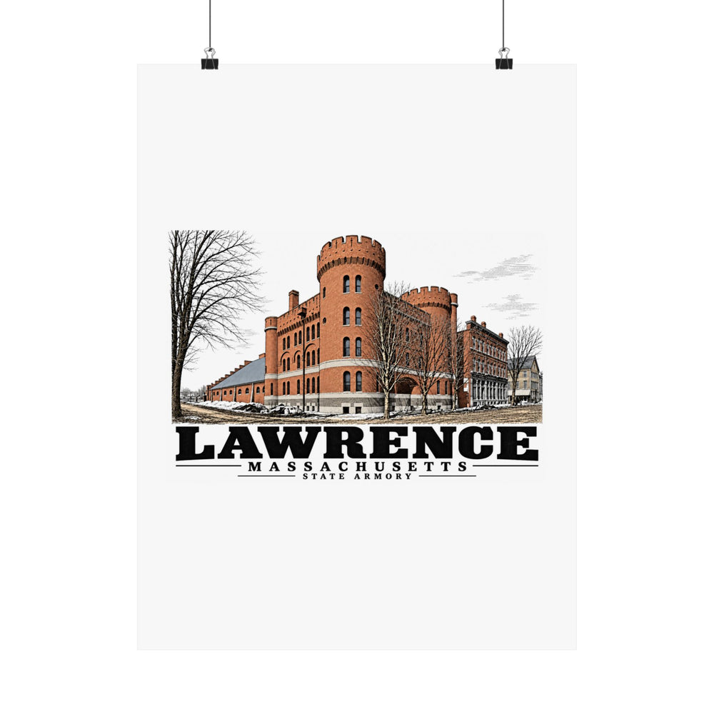 Illustrated State Armory in Lawrence on unframed matte poster