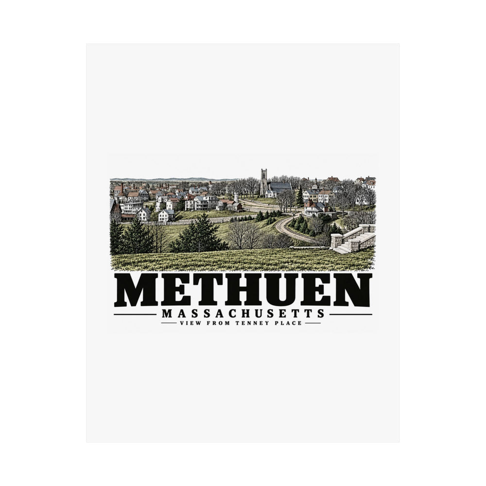 11 x 14 unclipped front of View from Tenney Place matte poster, Methuen, Massachusetts.