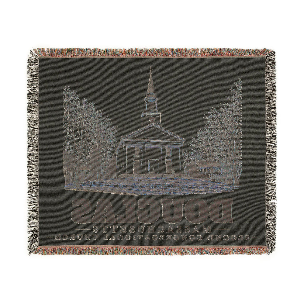Second Congregational Church — Douglas, Massachusetts woven blanket, product view 3
