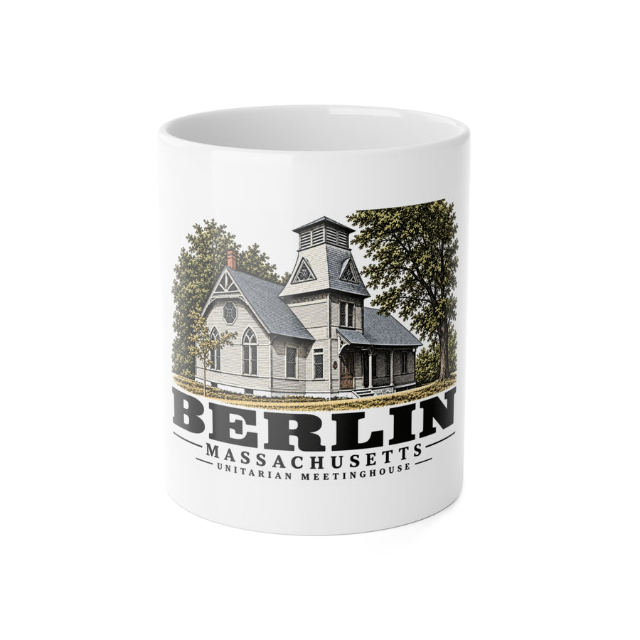 Illustrated Unitarian Meetinghouse in Berlin on ceramic mug