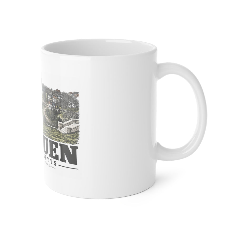 Methuen View of Methuen from the Tenney Place 11 oz White Ceramic Mug - Merrimack Valley Goods